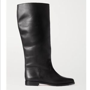 Manolo Blahnik Black Luchino Leather Knee Boots size 40